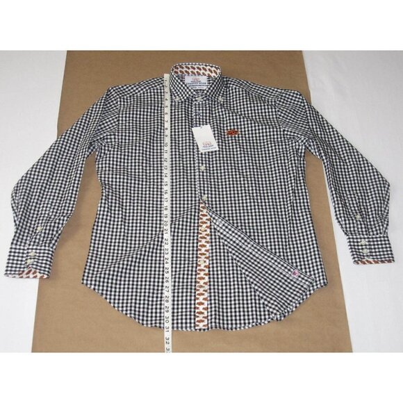 New W/ Tag Thomas Dean TD Collegiate OSU Button Up Plaid Long Sleeve Shirt Sz M - Picture 8 of 12